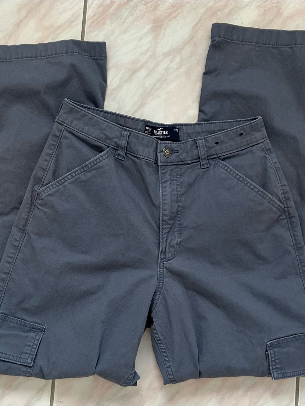 Hollister Men's Slate Blue Cargo Pants